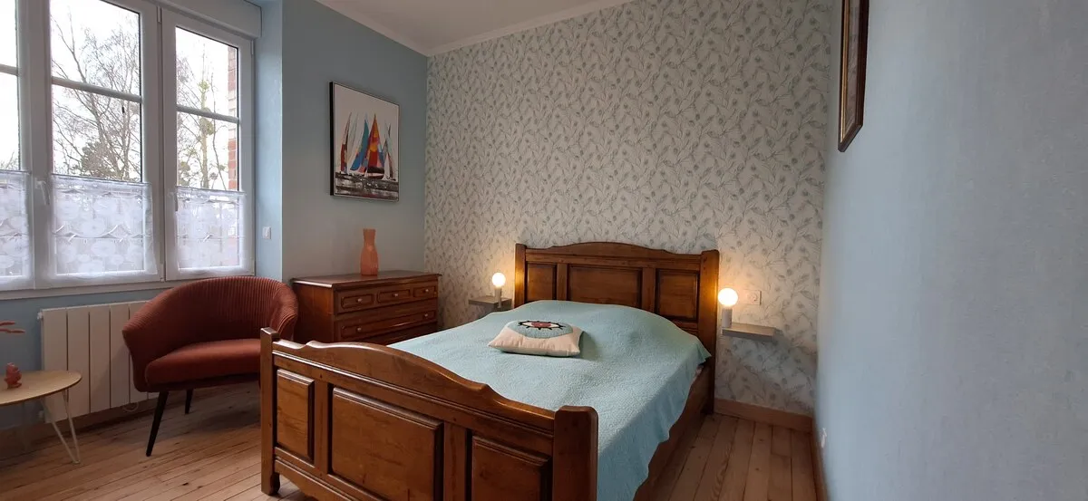 Chambre Bleue du gîte Hibou pour 12 personnes à Bacilly