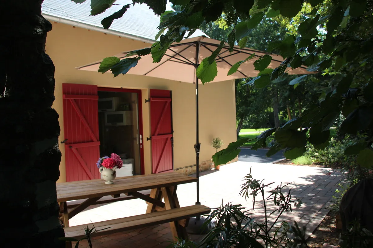 Terrasse du gîte Mirage à Bacilly dans la baie du Mont-Saint-Michel